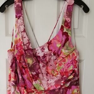 Suzi Chin floral fittes dress with ruching